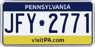 PA license plate JFY2771