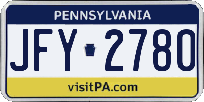 PA license plate JFY2780