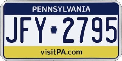 PA license plate JFY2795
