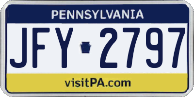 PA license plate JFY2797