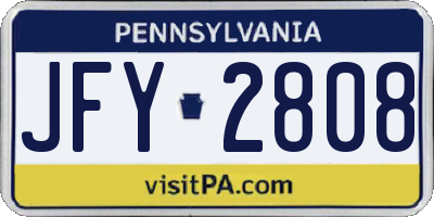 PA license plate JFY2808