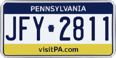 PA license plate JFY2811