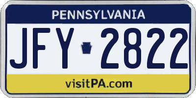 PA license plate JFY2822