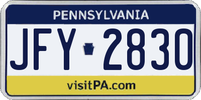 PA license plate JFY2830