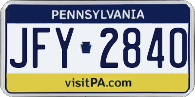 PA license plate JFY2840