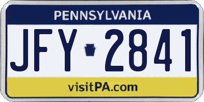 PA license plate JFY2841