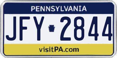 PA license plate JFY2844