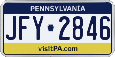 PA license plate JFY2846