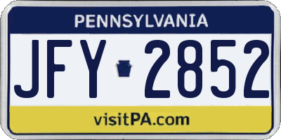 PA license plate JFY2852