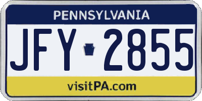 PA license plate JFY2855