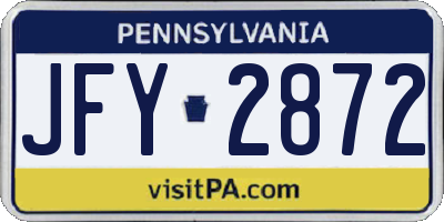 PA license plate JFY2872