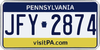 PA license plate JFY2874