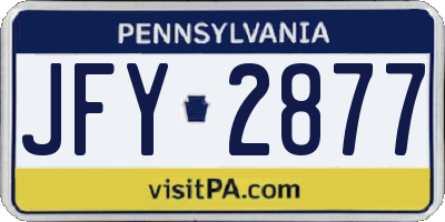 PA license plate JFY2877
