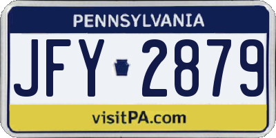 PA license plate JFY2879