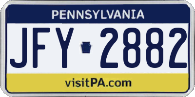 PA license plate JFY2882