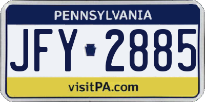 PA license plate JFY2885