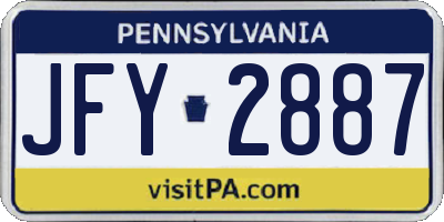PA license plate JFY2887