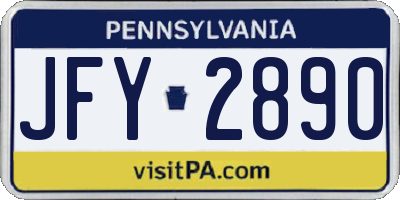 PA license plate JFY2890