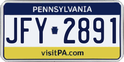 PA license plate JFY2891