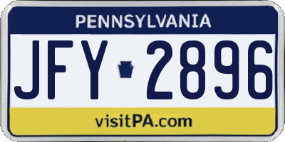 PA license plate JFY2896