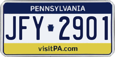 PA license plate JFY2901