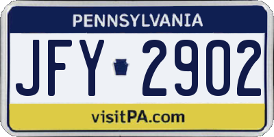 PA license plate JFY2902