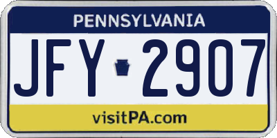 PA license plate JFY2907