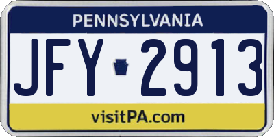 PA license plate JFY2913