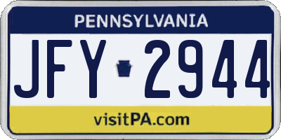 PA license plate JFY2944