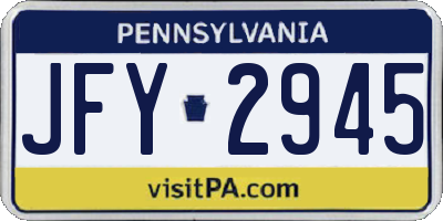 PA license plate JFY2945
