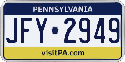 PA license plate JFY2949