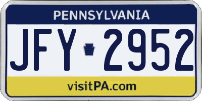 PA license plate JFY2952