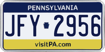 PA license plate JFY2956