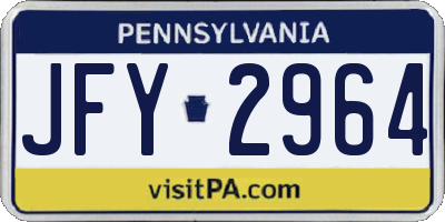 PA license plate JFY2964