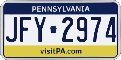 PA license plate JFY2974