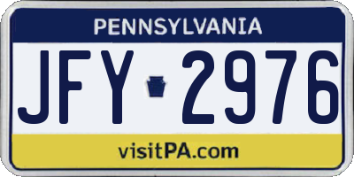 PA license plate JFY2976