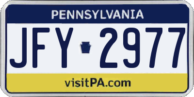 PA license plate JFY2977