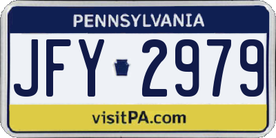 PA license plate JFY2979