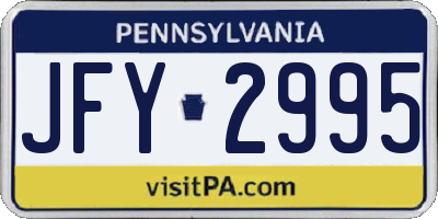 PA license plate JFY2995