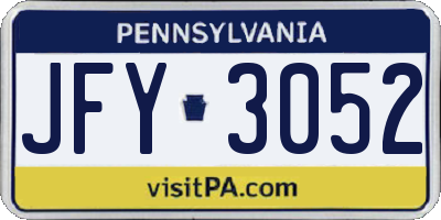 PA license plate JFY3052