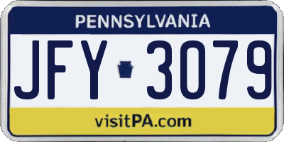 PA license plate JFY3079