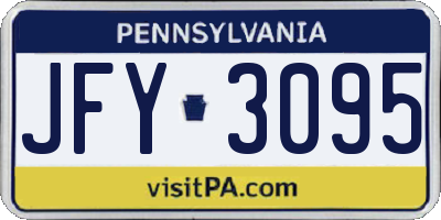 PA license plate JFY3095
