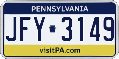 PA license plate JFY3149