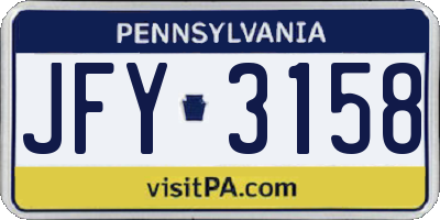 PA license plate JFY3158
