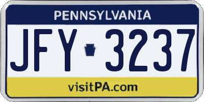 PA license plate JFY3237