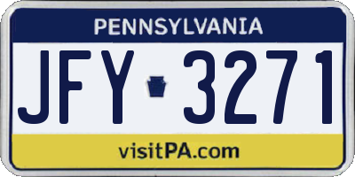PA license plate JFY3271