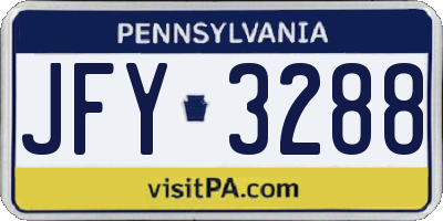 PA license plate JFY3288