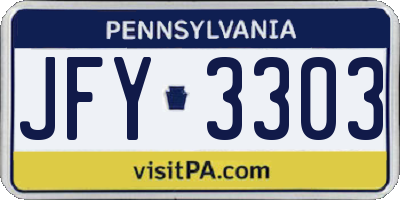PA license plate JFY3303