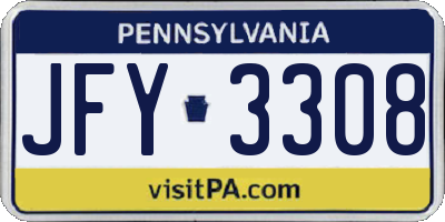 PA license plate JFY3308