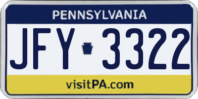 PA license plate JFY3322